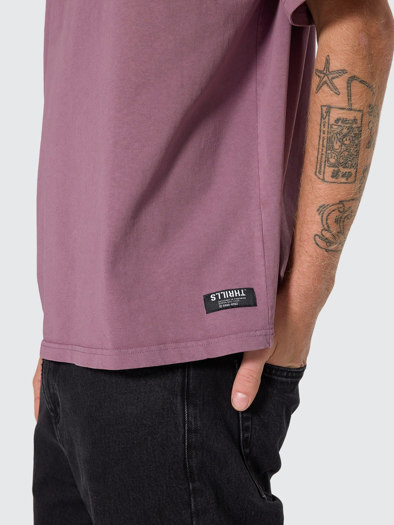 Thrills Service Box Fit Oversize Tee - Vintage Mauve XS