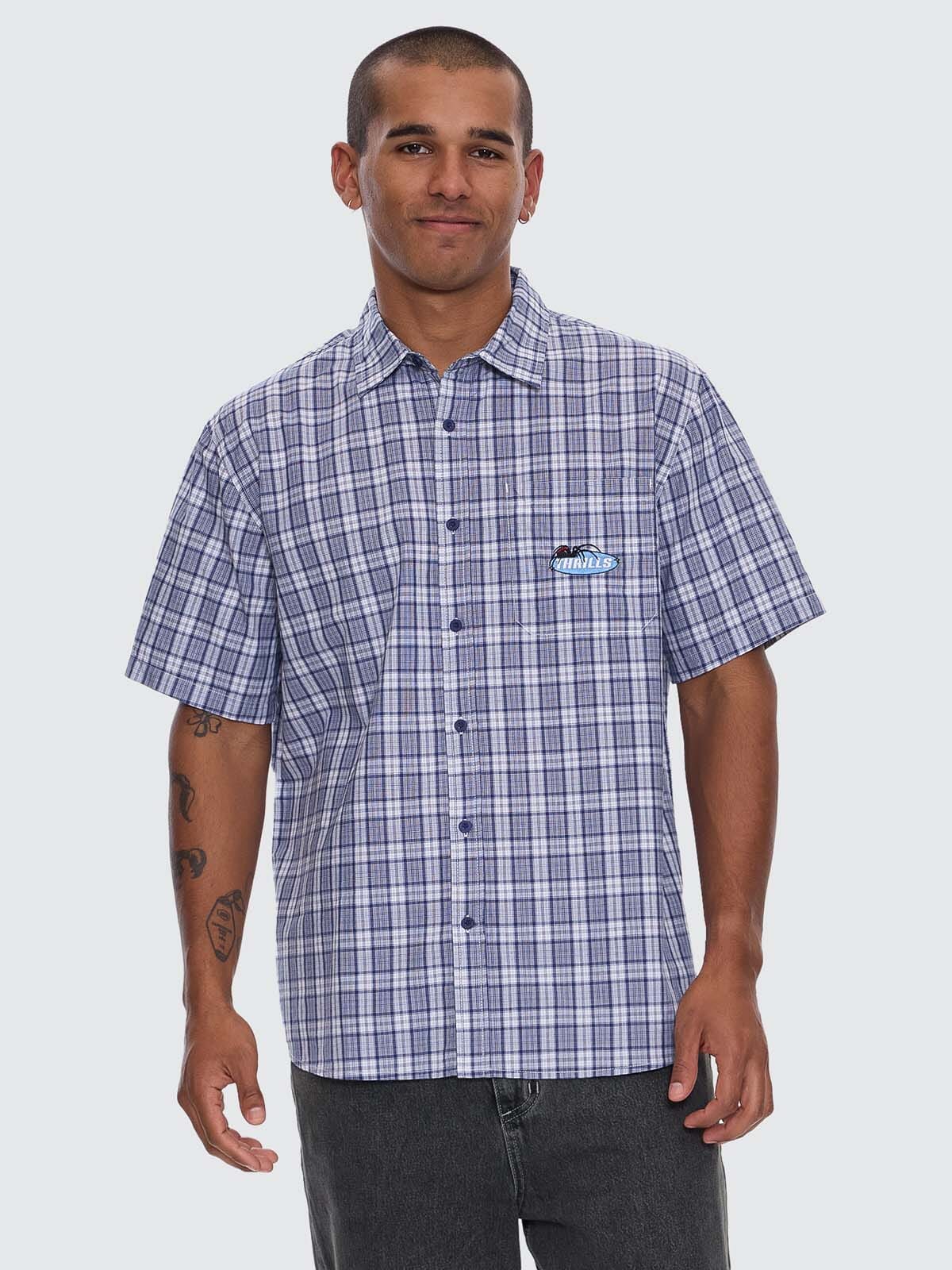 Trust In Us Short Sleeve Shirt - Twilight Blue