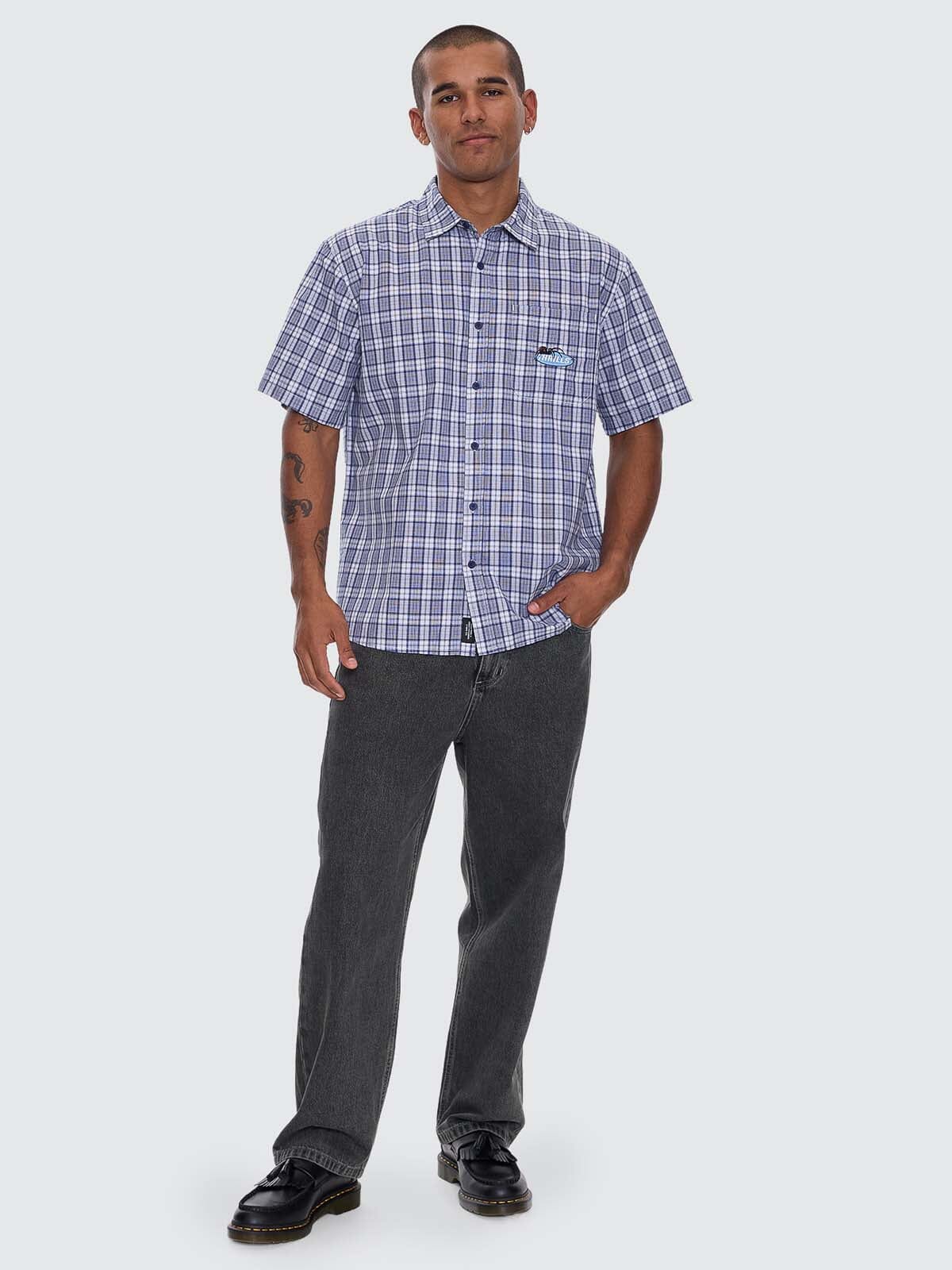 Trust In Us Short Sleeve Shirt - Twilight Blue XS