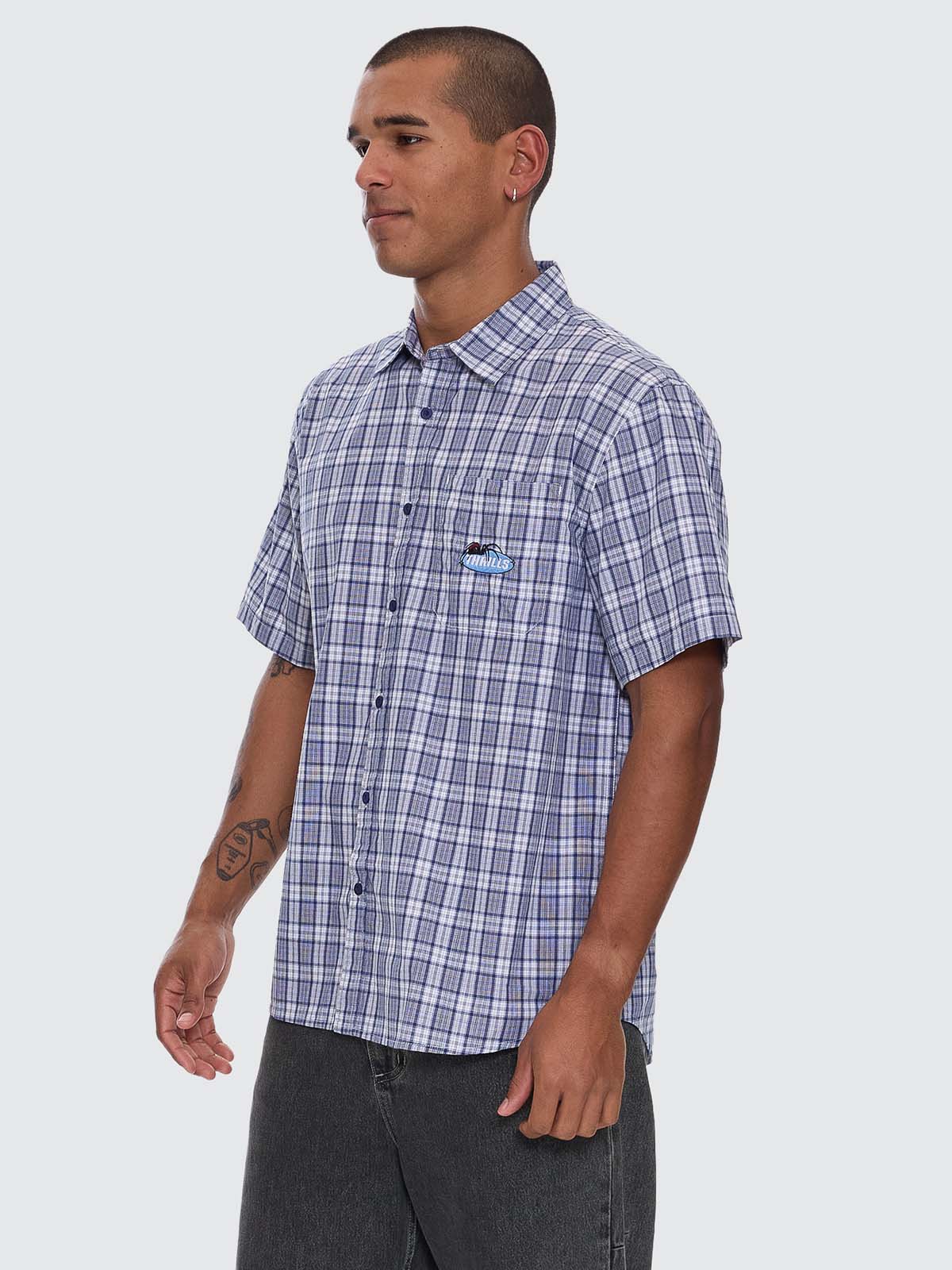 Trust In Us Short Sleeve Shirt - Twilight Blue XS