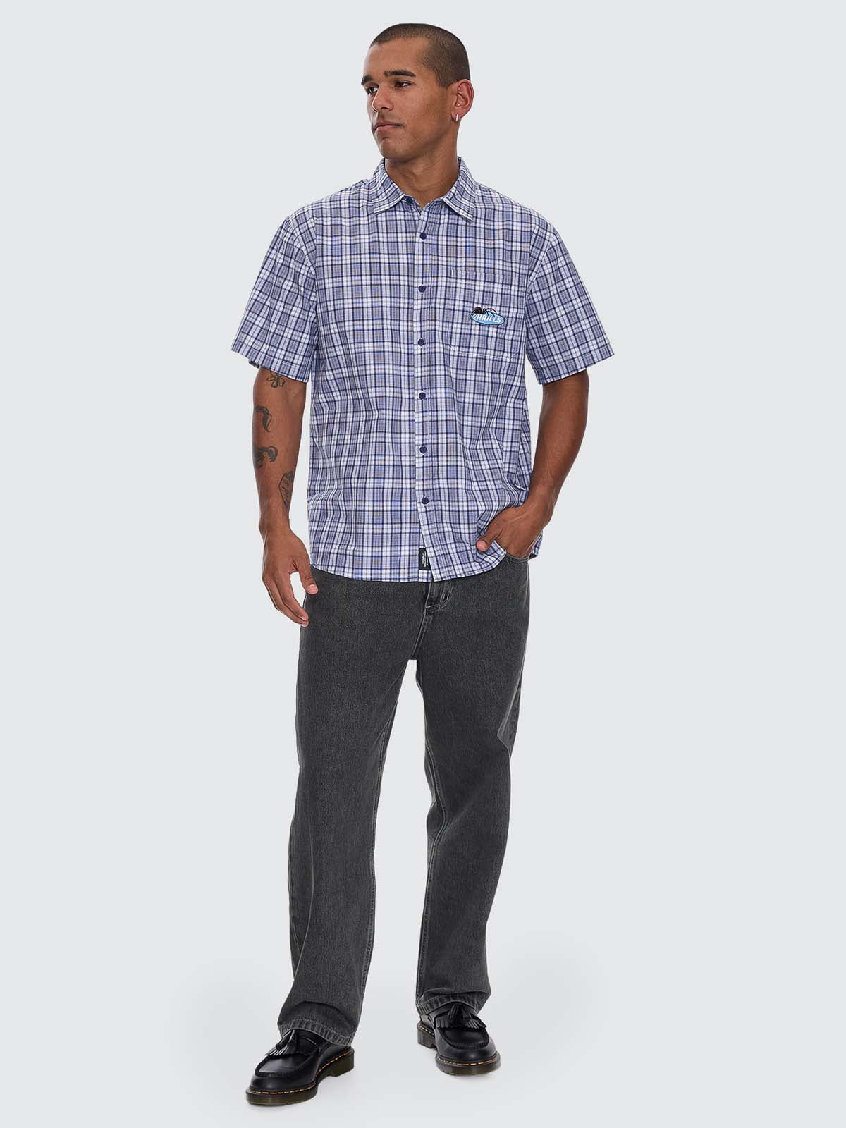 Trust In Us Short Sleeve Shirt - Twilight Blue XS