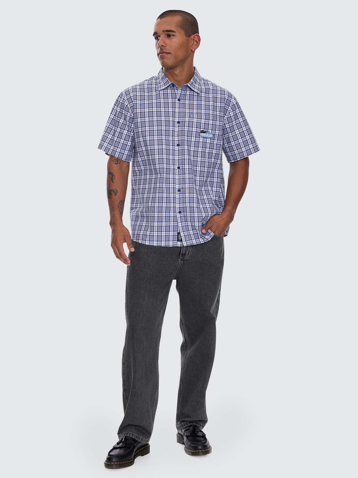Trust In Us Short Sleeve Shirt - Twilight Blue XS