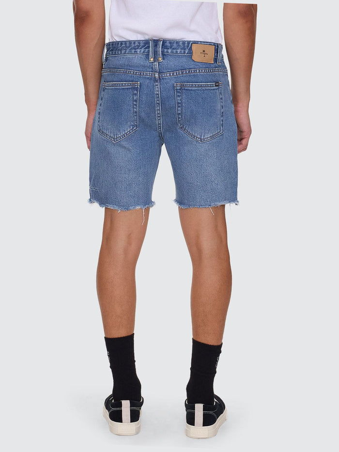 Bones Raw Slim Denim Short - Stoned Blues