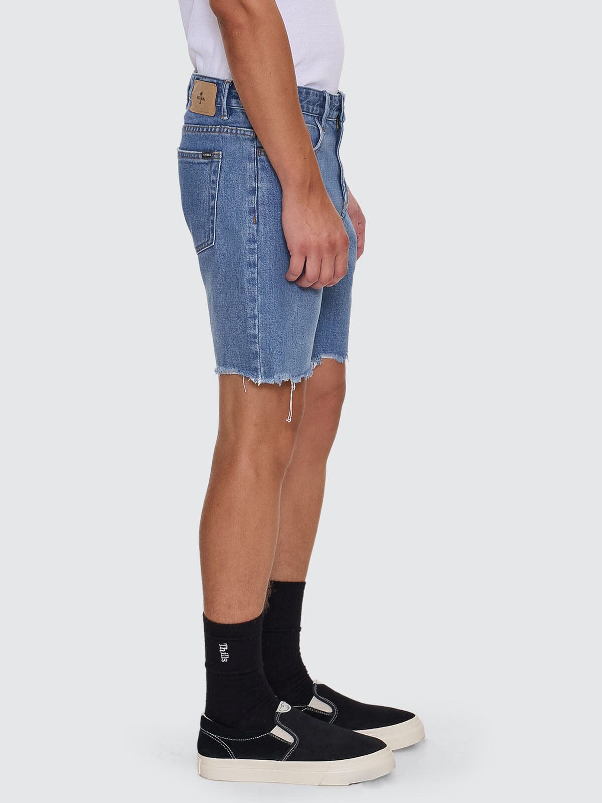 Bones Raw Slim Denim Short - Stoned Blues