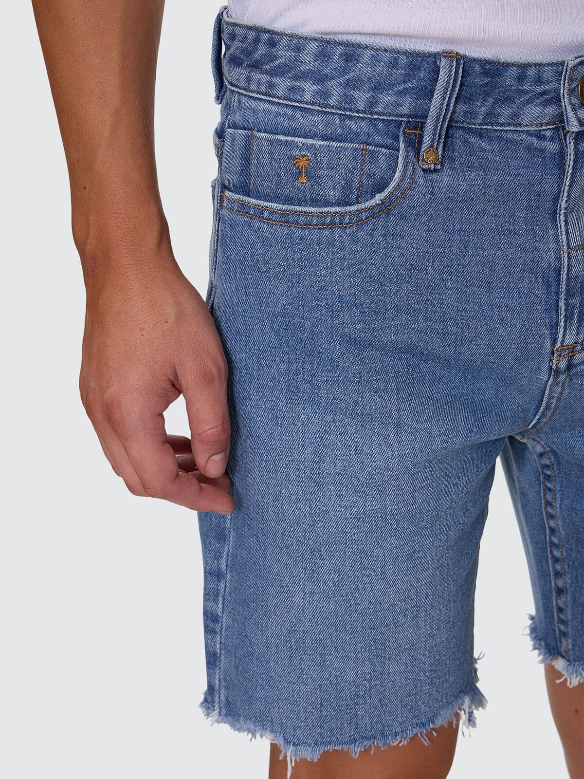 Bones Raw Slim Denim Short - Stoned Blues