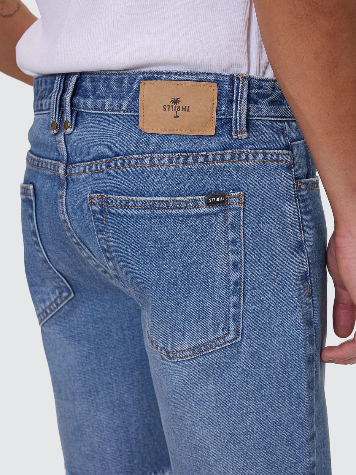 Bones Raw Slim Denim Short - Stoned Blues