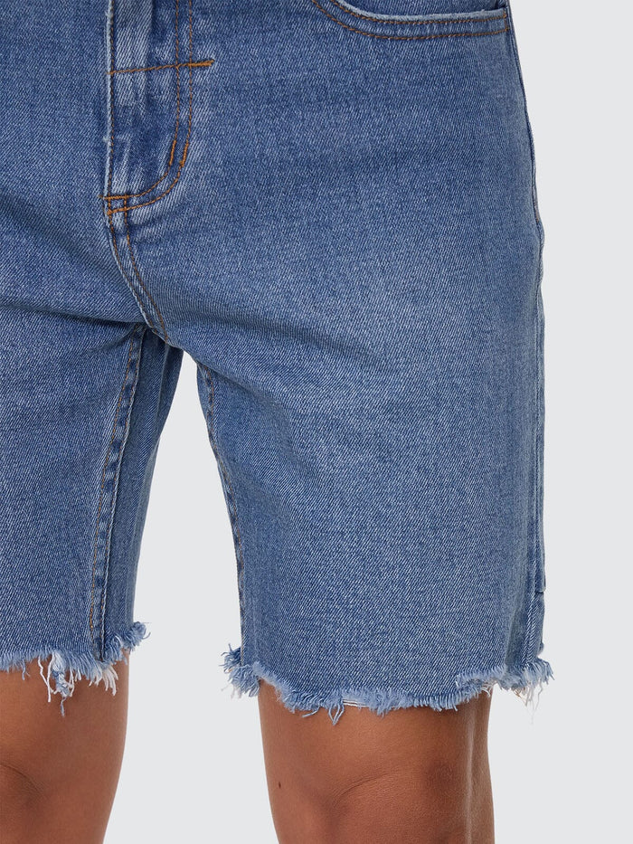 Bones Raw Slim Denim Short - Stoned Blues