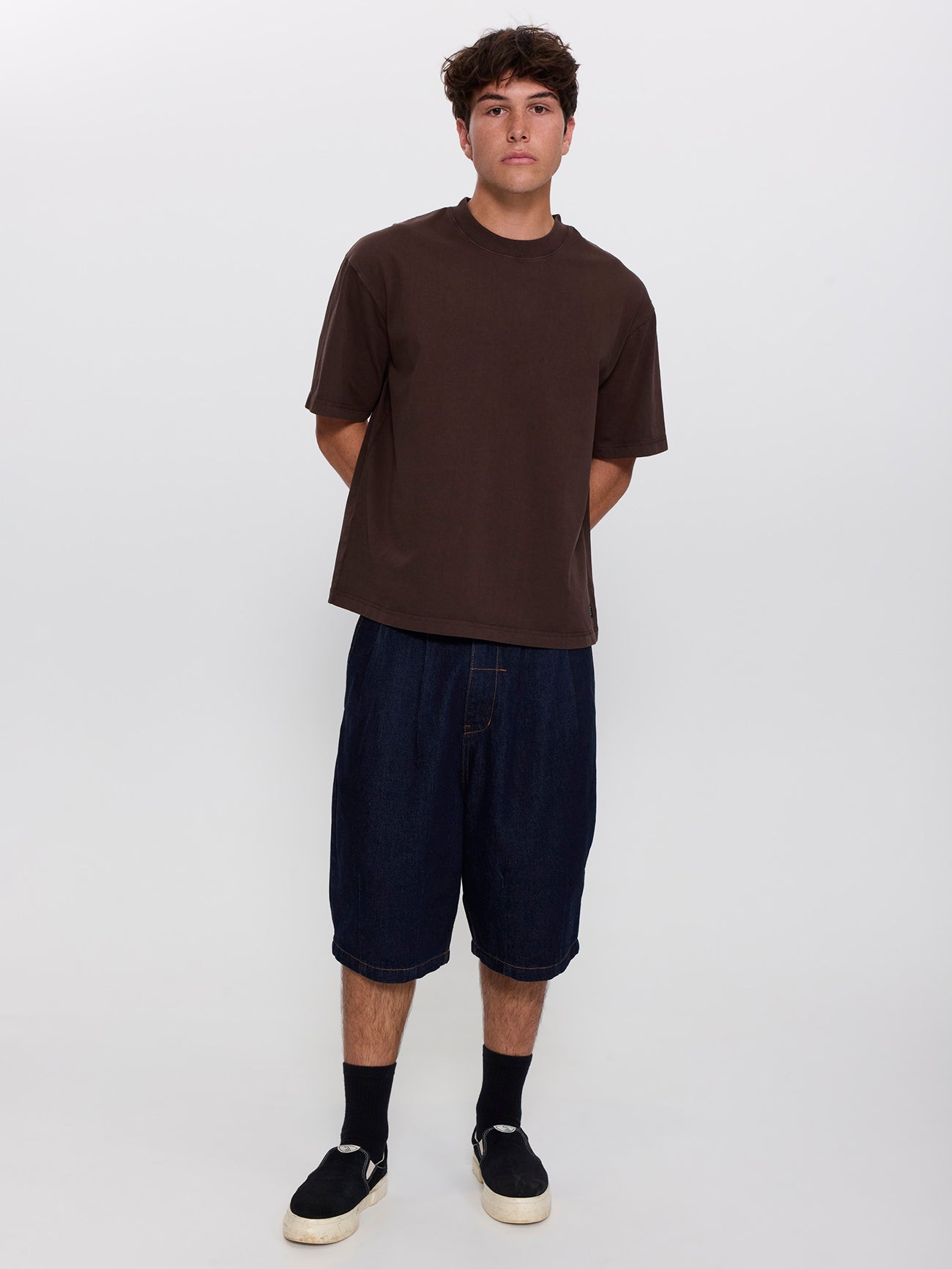 Thrills Military Oversize Box Crop Tee - Postal Brown XS