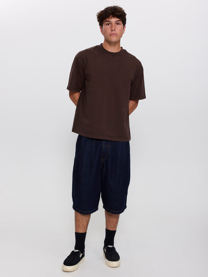 Thrills Military Oversize Box Crop Tee - Postal Brown XS