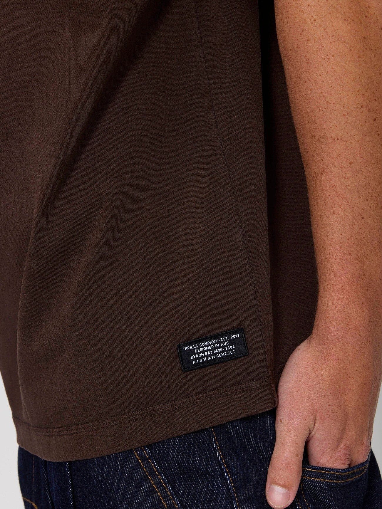 Thrills Military Oversize Box Crop Tee - Postal Brown XS