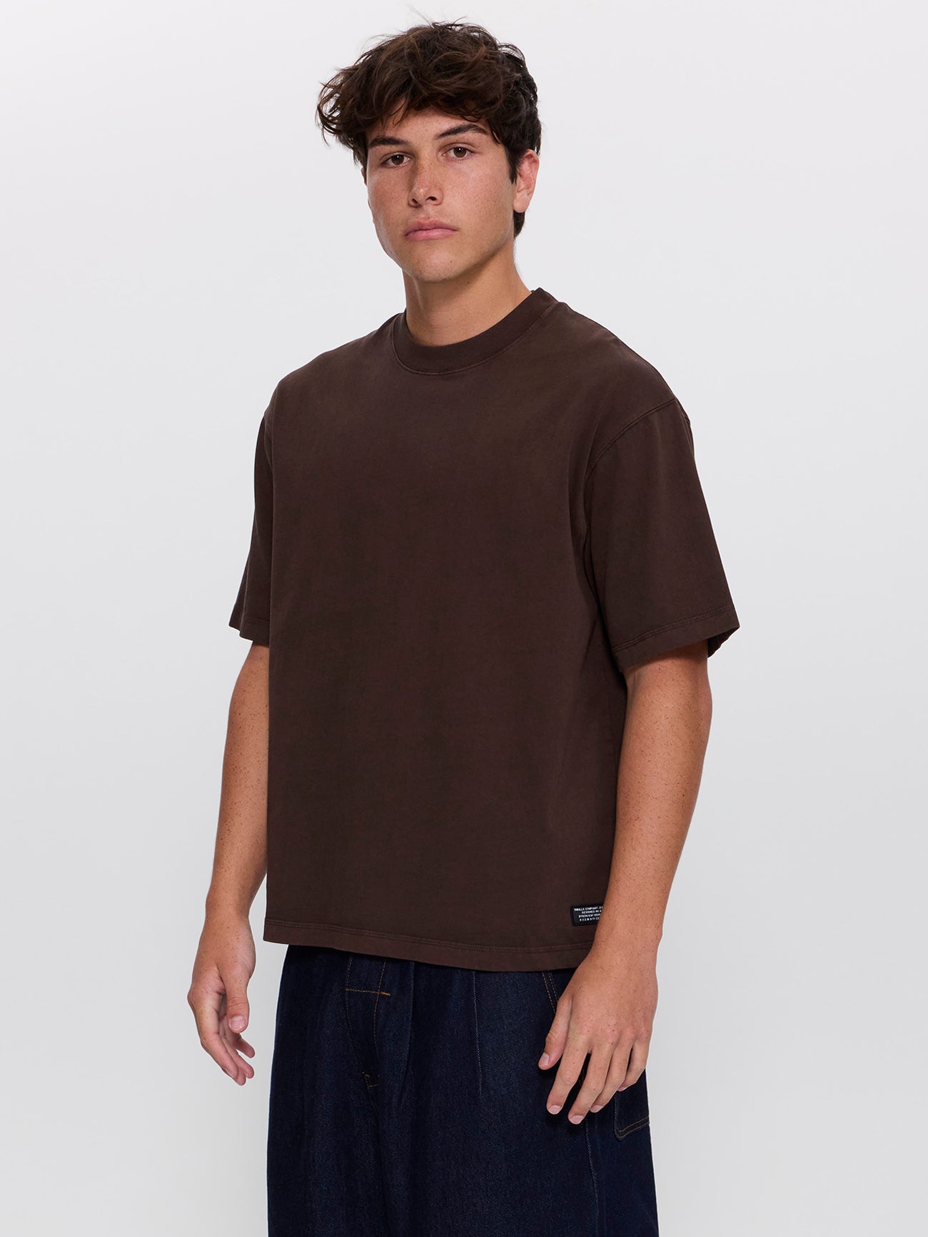 Thrills Military Oversize Box Crop Tee - Postal Brown XS