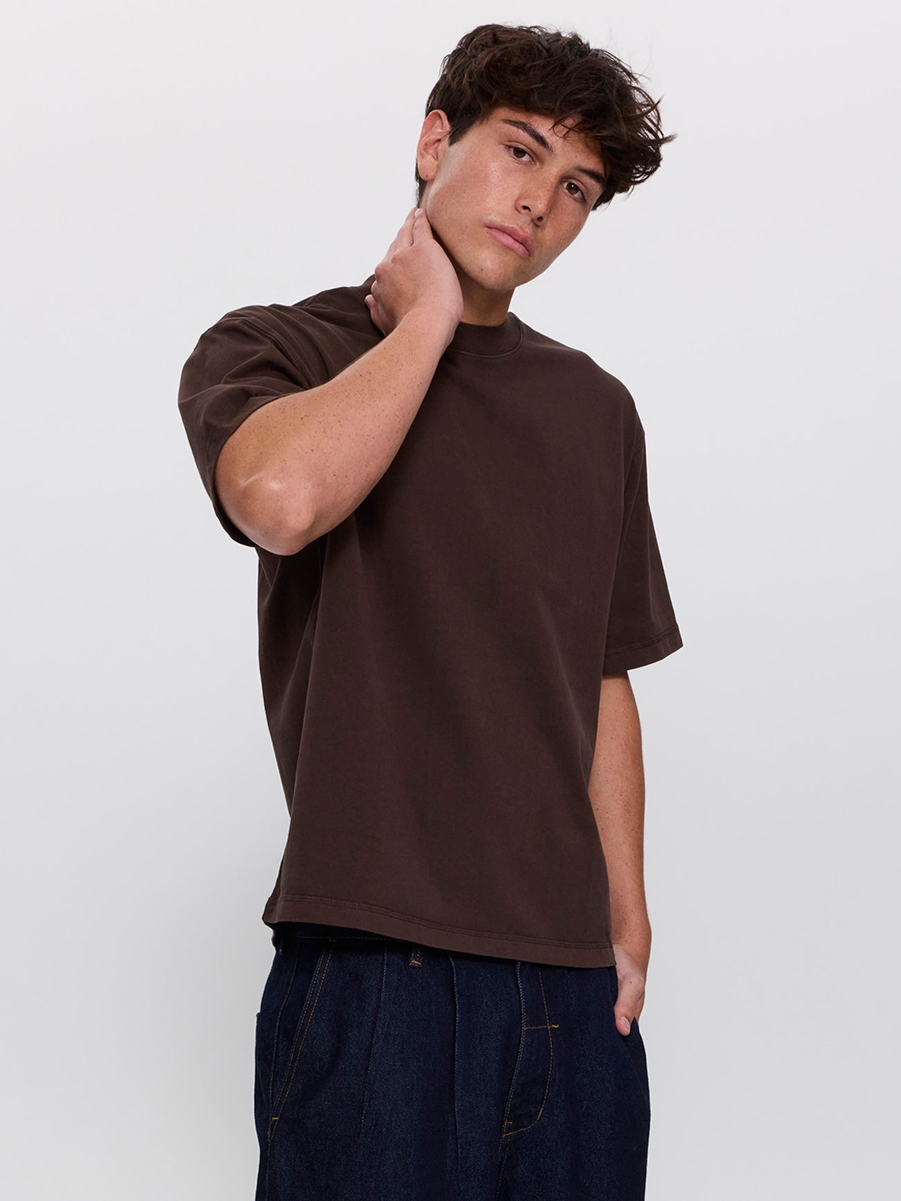 Thrills Military Oversize Box Crop Tee - Postal Brown XS