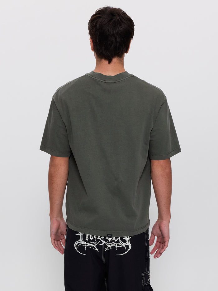 Thrills Military Oversize Box Crop Tee - Beetle XS