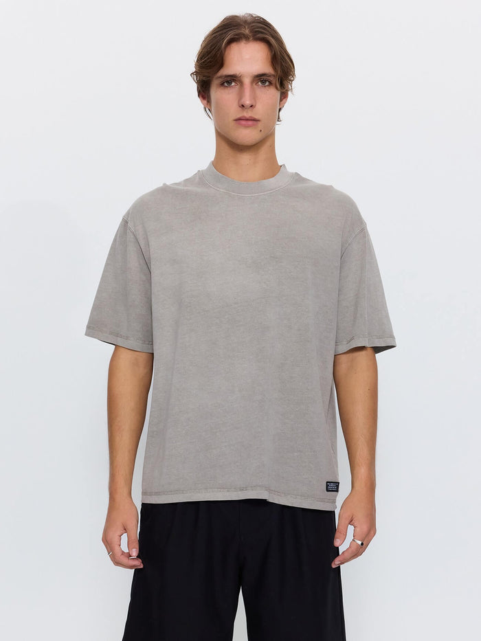 Thrills Military Oversize Box Crop Tee - Fog XS