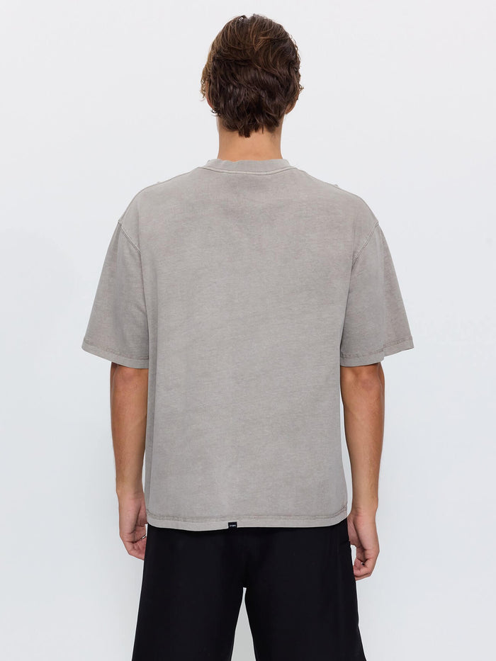 Thrills Military Oversize Box Crop Tee - Fog XS