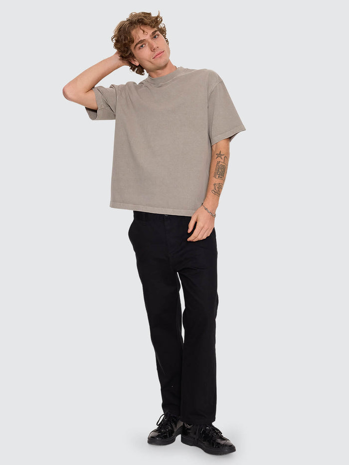 Thrills Military Oversize Box Crop Tee - Fog XS