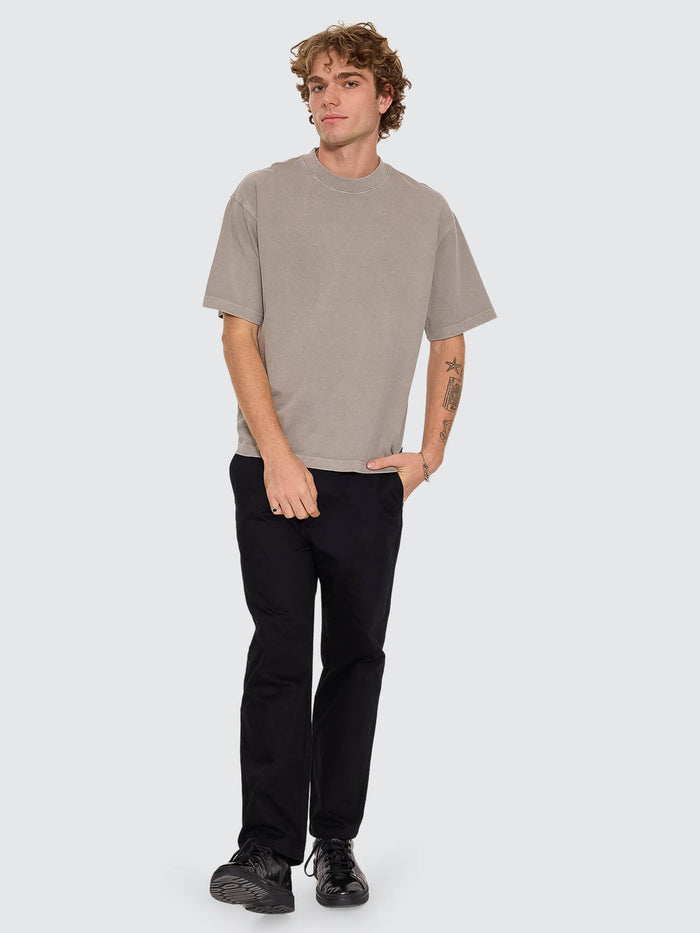 Thrills Military Oversize Box Crop Tee - Fog XS