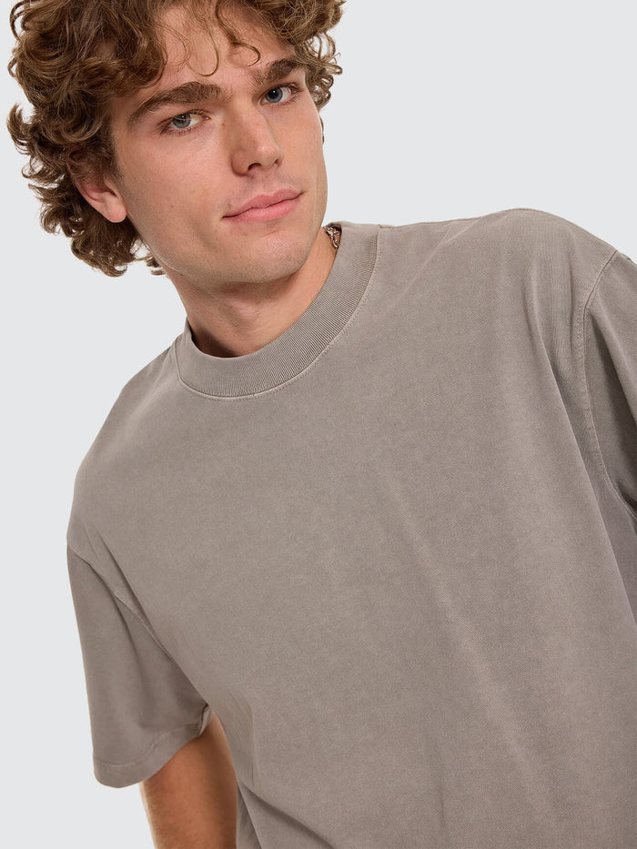 Thrills Military Oversize Box Crop Tee - Fog XS