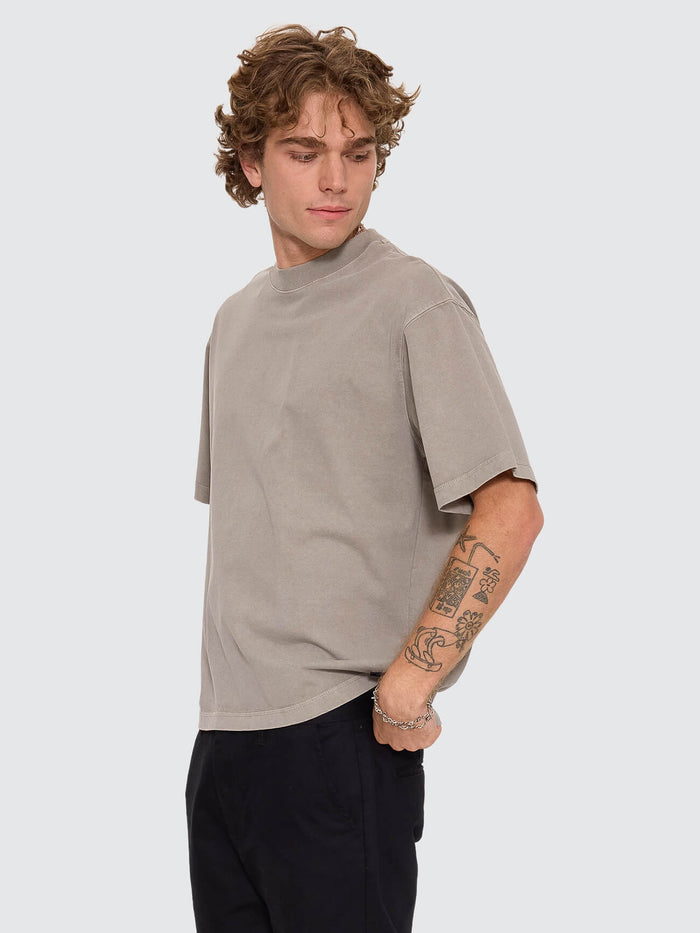 Thrills Military Oversize Box Crop Tee - Fog XS