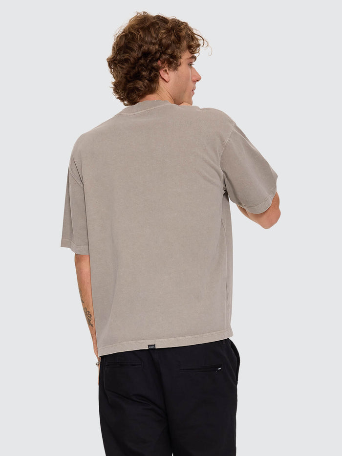 Thrills Military Oversize Box Crop Tee - Fog XS