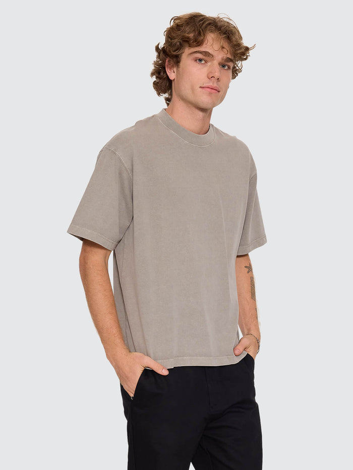 Thrills Military Oversize Box Crop Tee - Fog XS
