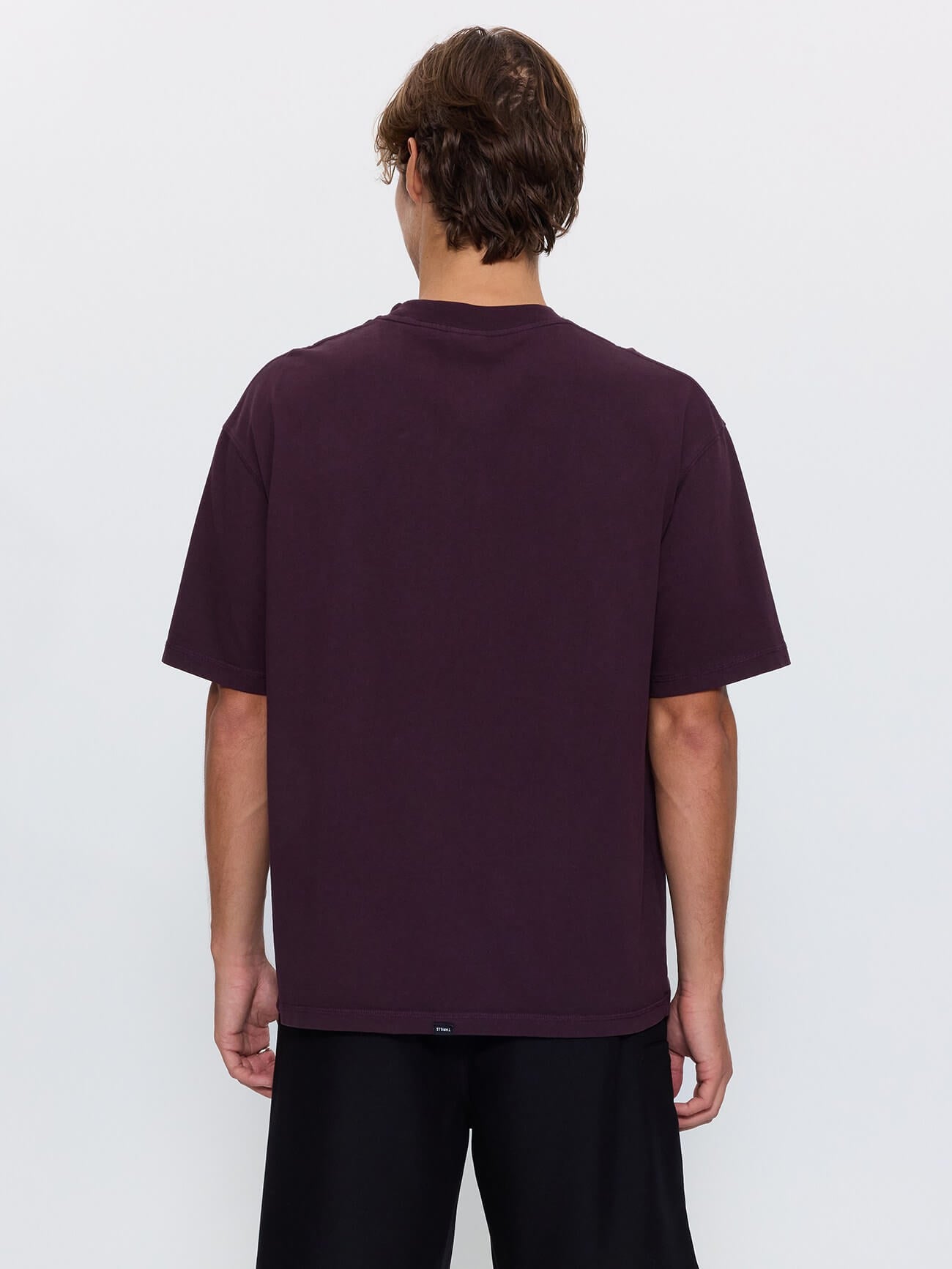 Thrills Military Oversize Box Crop Tee - Aubergine XS
