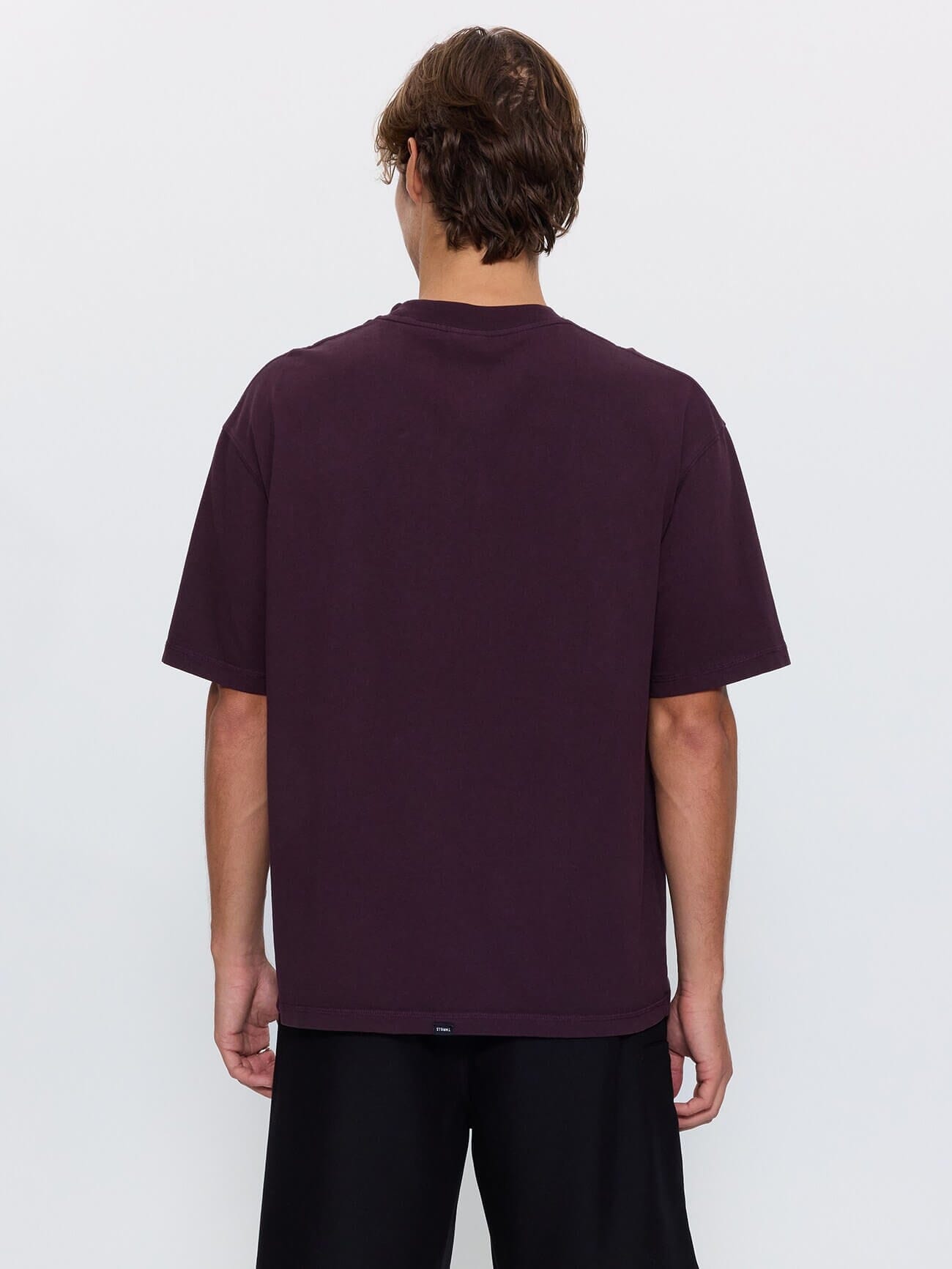 Thrills Military Oversize Box Crop Tee - Aubergine XS