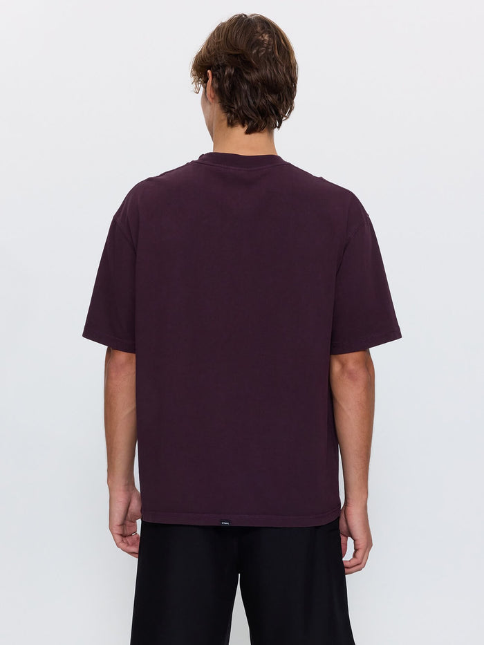 Thrills Military Oversize Box Crop Tee - Aubergine XS
