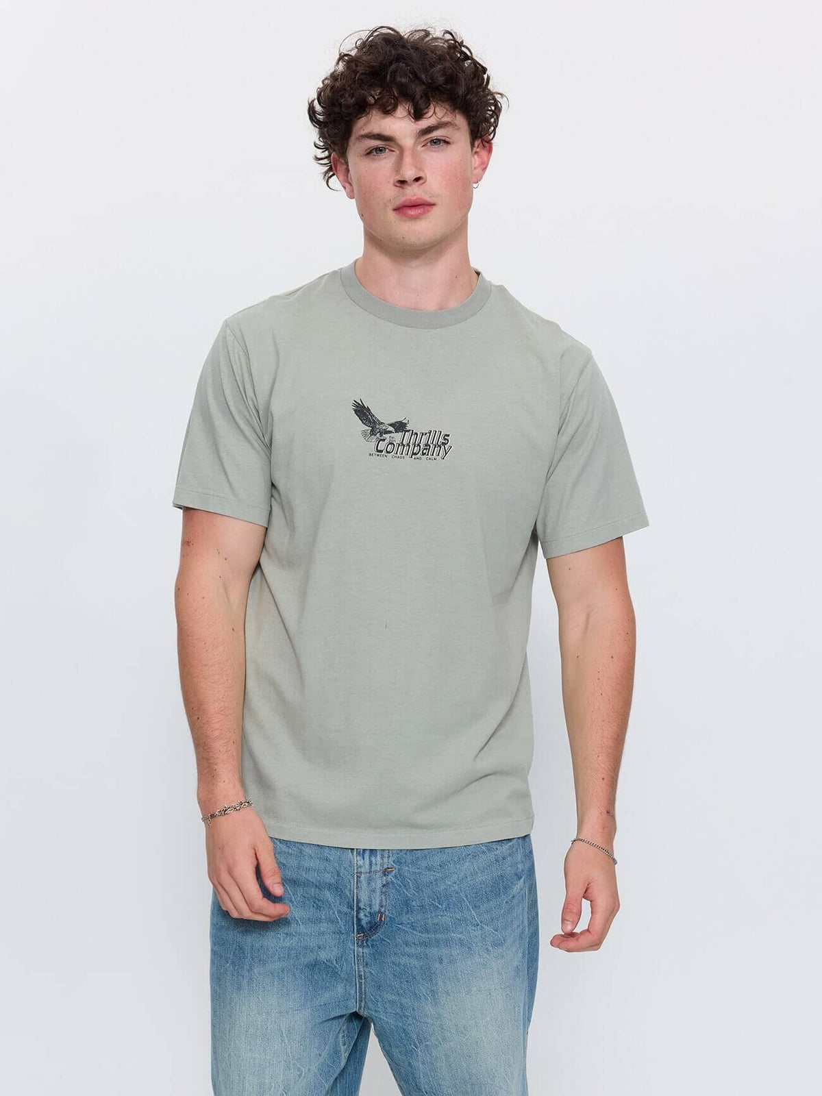 Between Chaos And Calm Merch Fit Tee - Dirty Sage XS