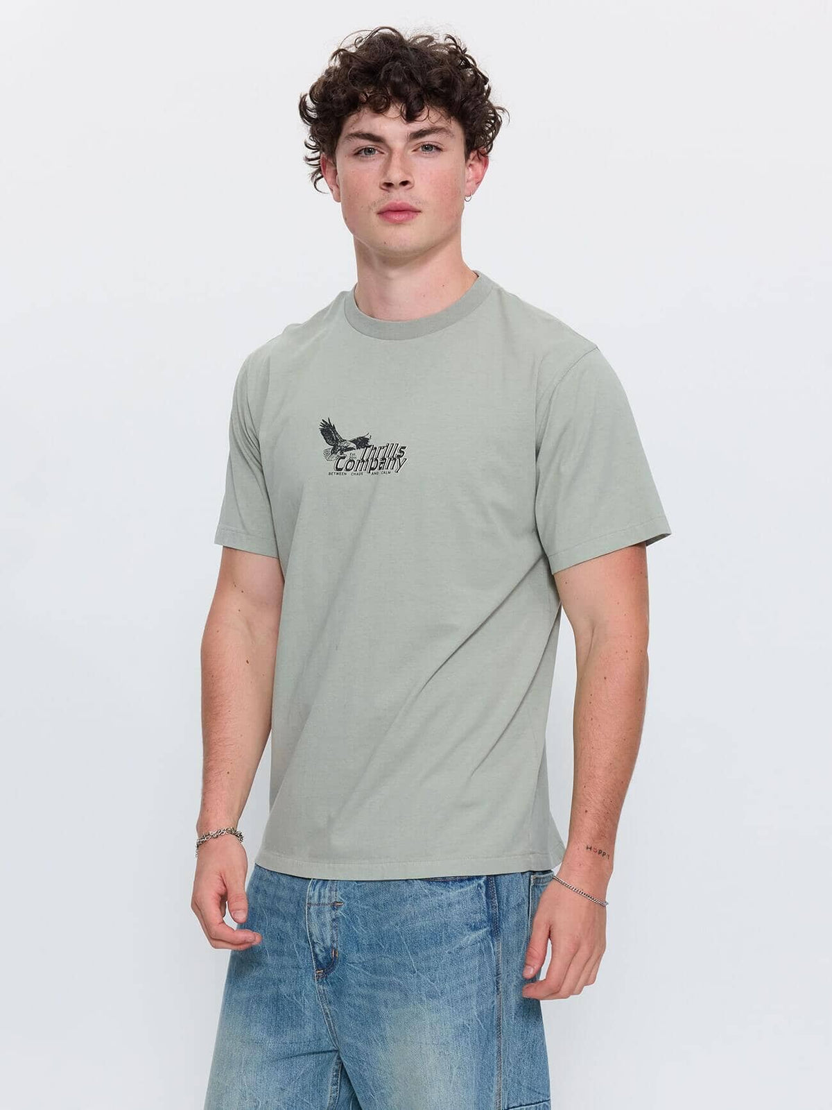 Between Chaos And Calm Merch Fit Tee - Dirty Sage XS