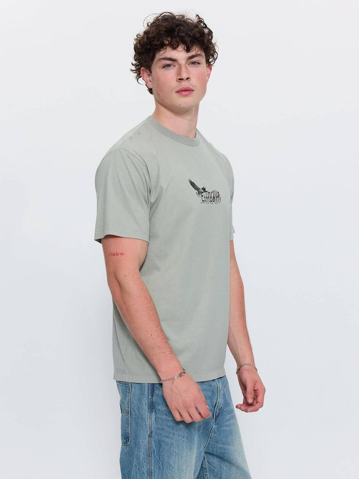 Between Chaos And Calm Merch Fit Tee - Dirty Sage XS