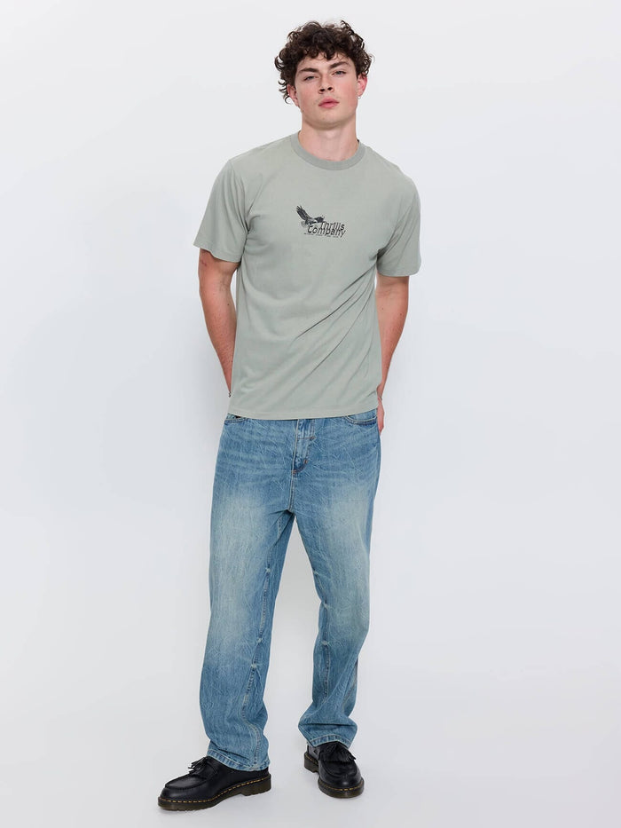 Between Chaos And Calm Merch Fit Tee - Dirty Sage XS
