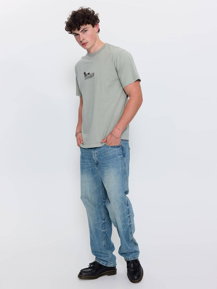 Between Chaos And Calm Merch Fit Tee - Dirty Sage XS