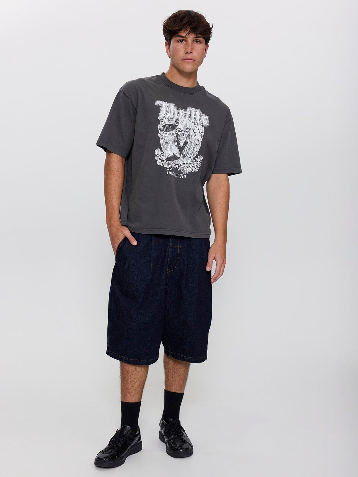 Times Been Told Box Crop Tee - Merch Black XS