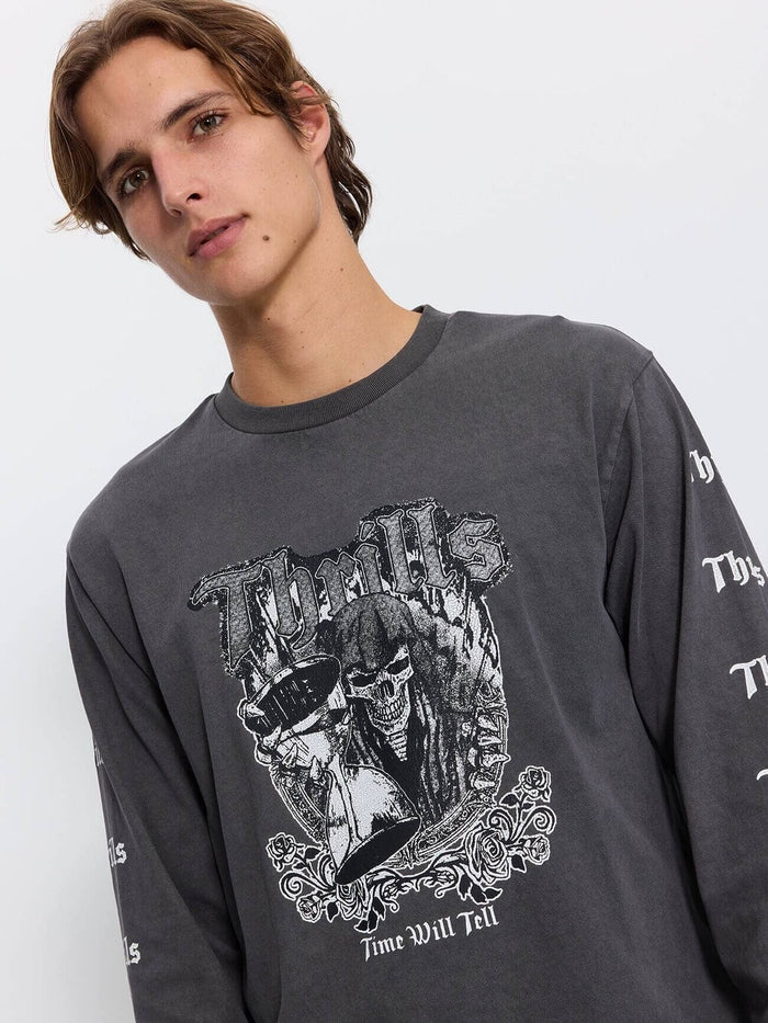 Times Been Told Box Crop Long Sleeve Tee - Merch Black XS