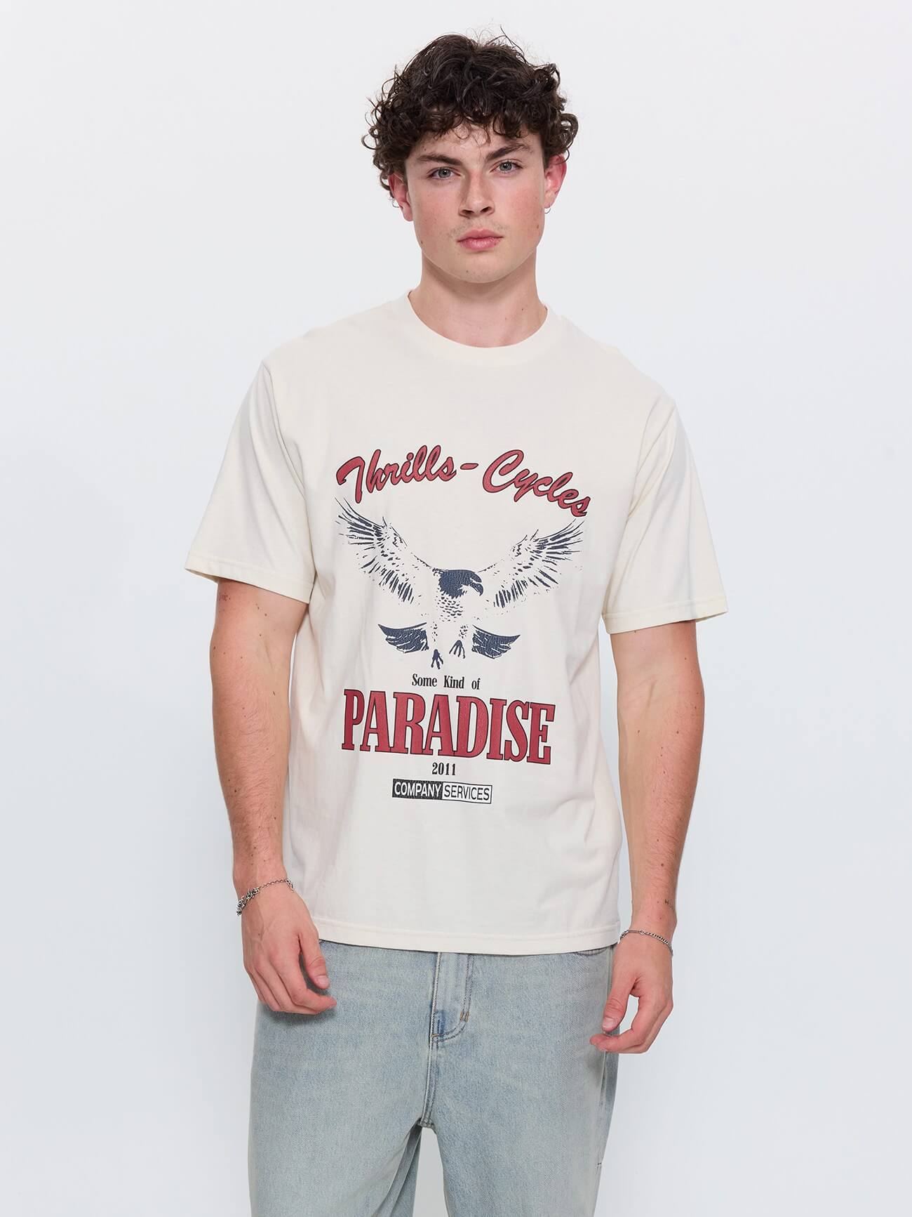 Get the Horns Merch Fit Tee - Heritage White XS