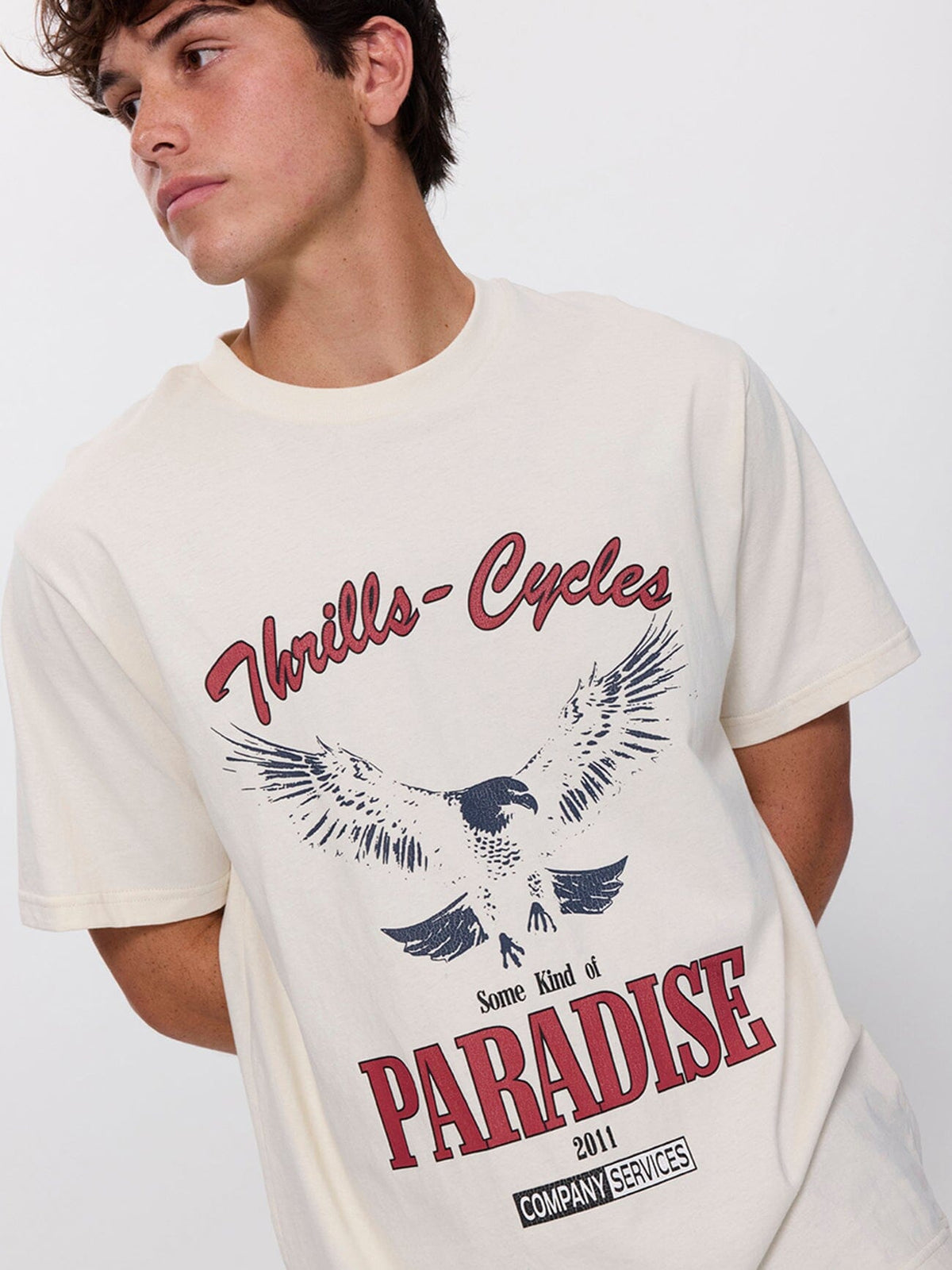 Get the Horns Merch Fit Tee - Heritage White XS