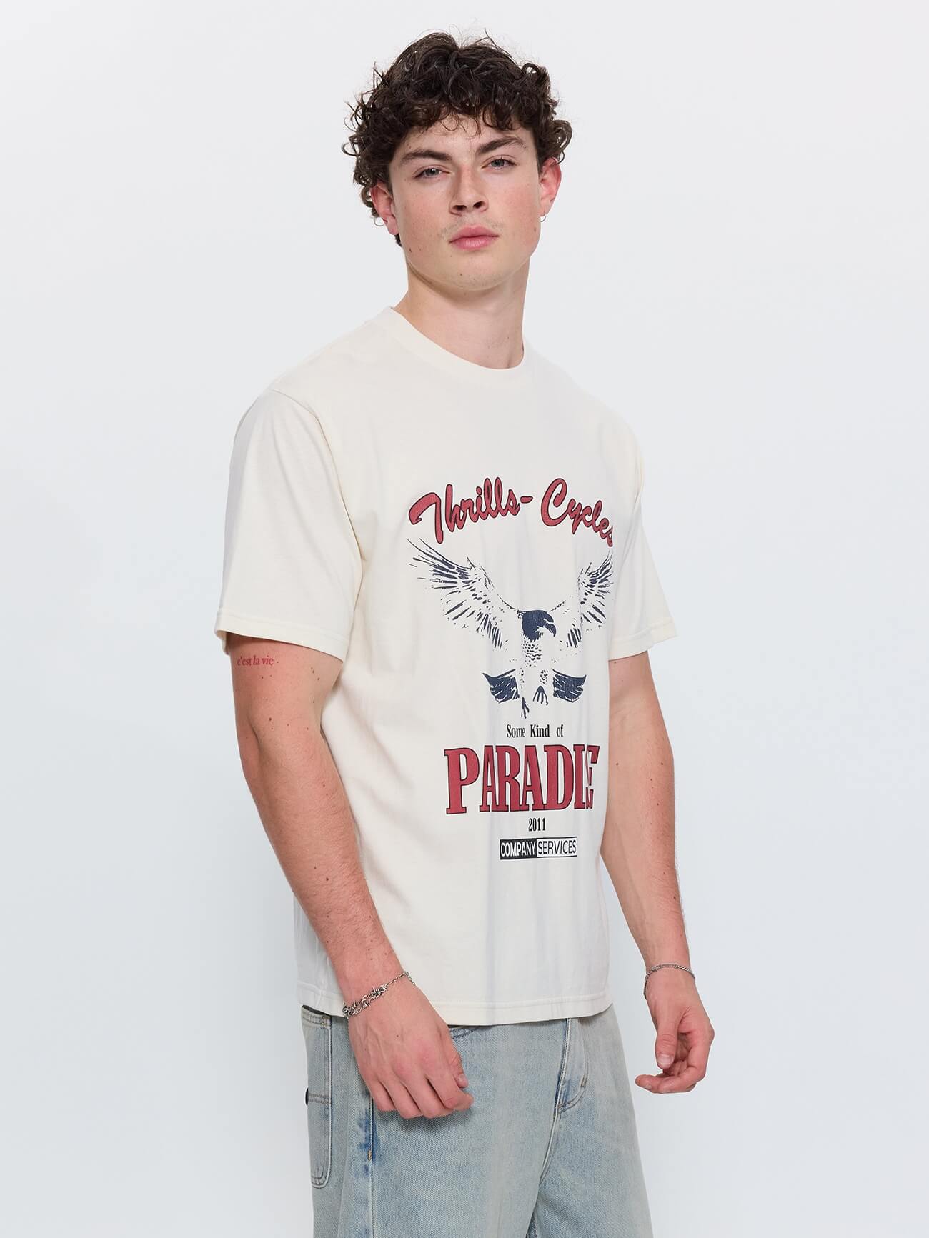 Get the Horns Merch Fit Tee - Heritage White XS