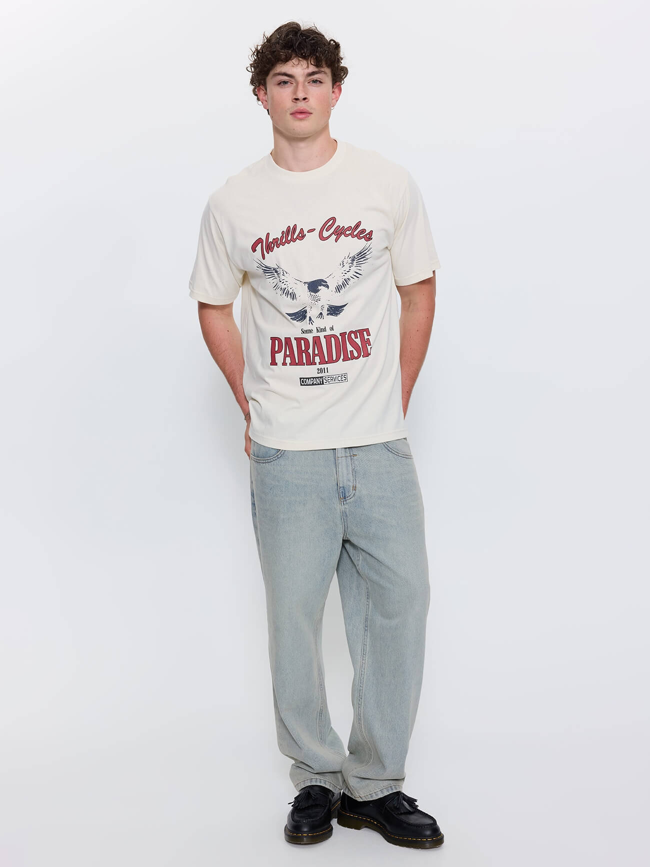 Get the Horns Merch Fit Tee - Heritage White XS