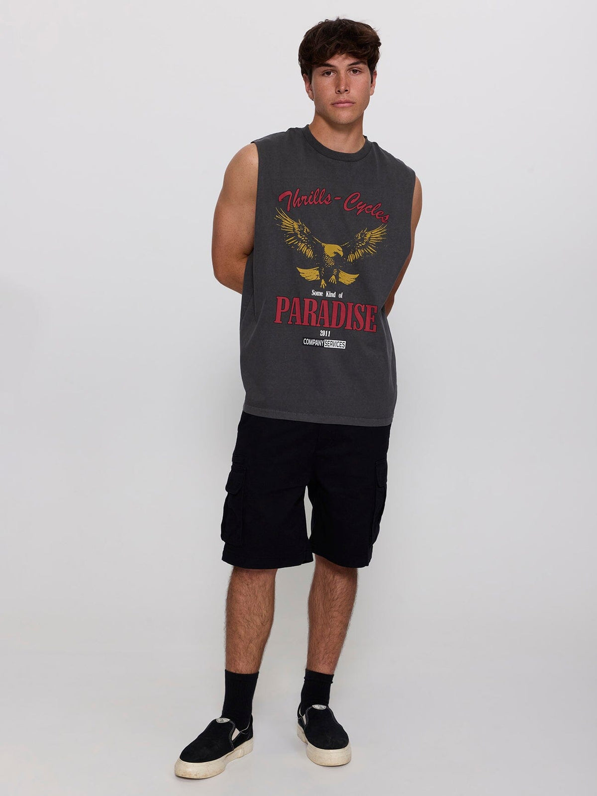 Get the Horns Merch Fit Muscle Tee - Merch Black XS