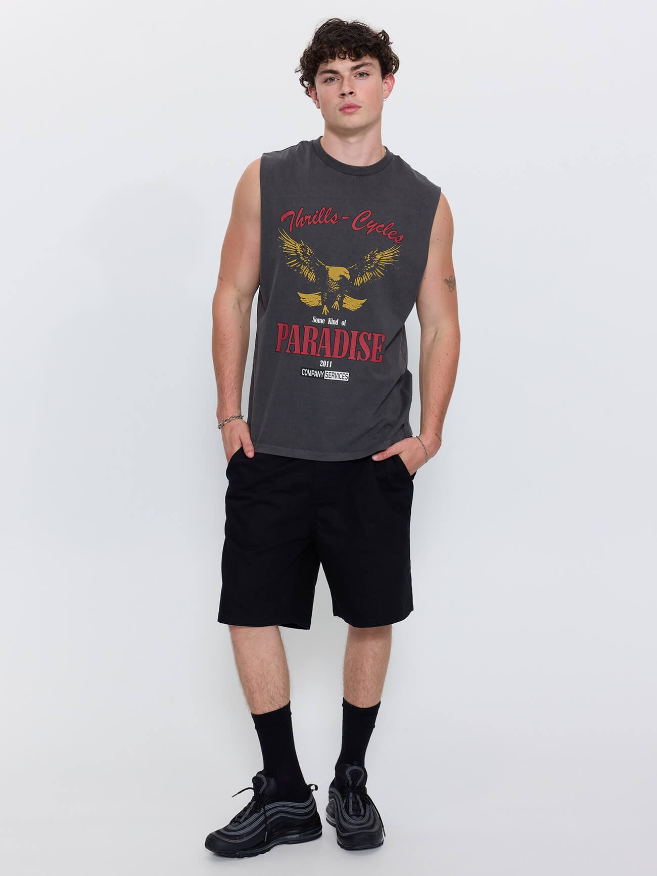 Get the Horns Merch Fit Muscle Tee - Merch Black XS