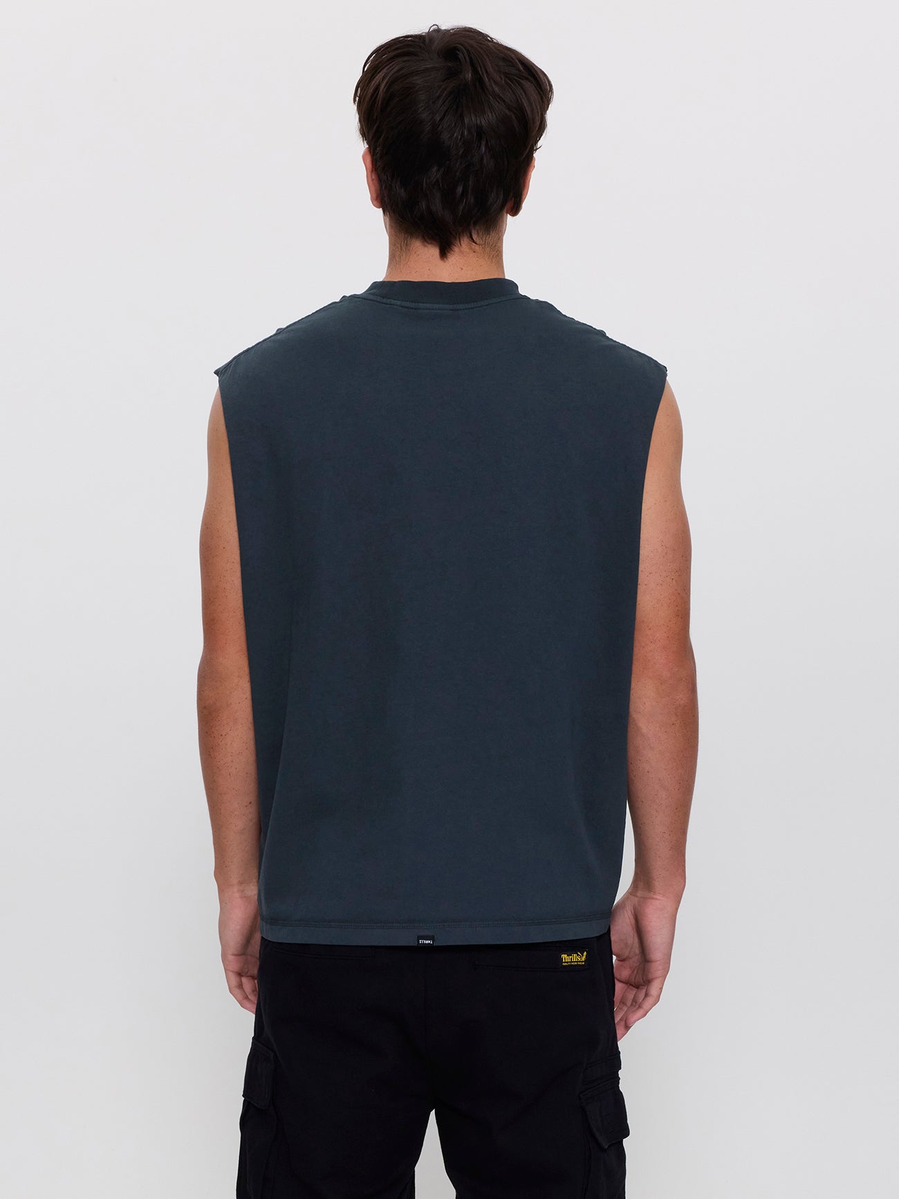 Eye of the Beholder Box Crop Muscle Tee - Petrol XS