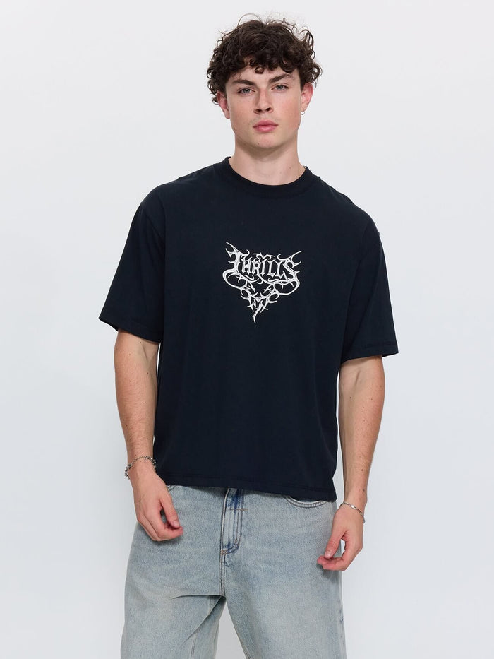 South of Heaven Box Crop Tee - Washed Black XS