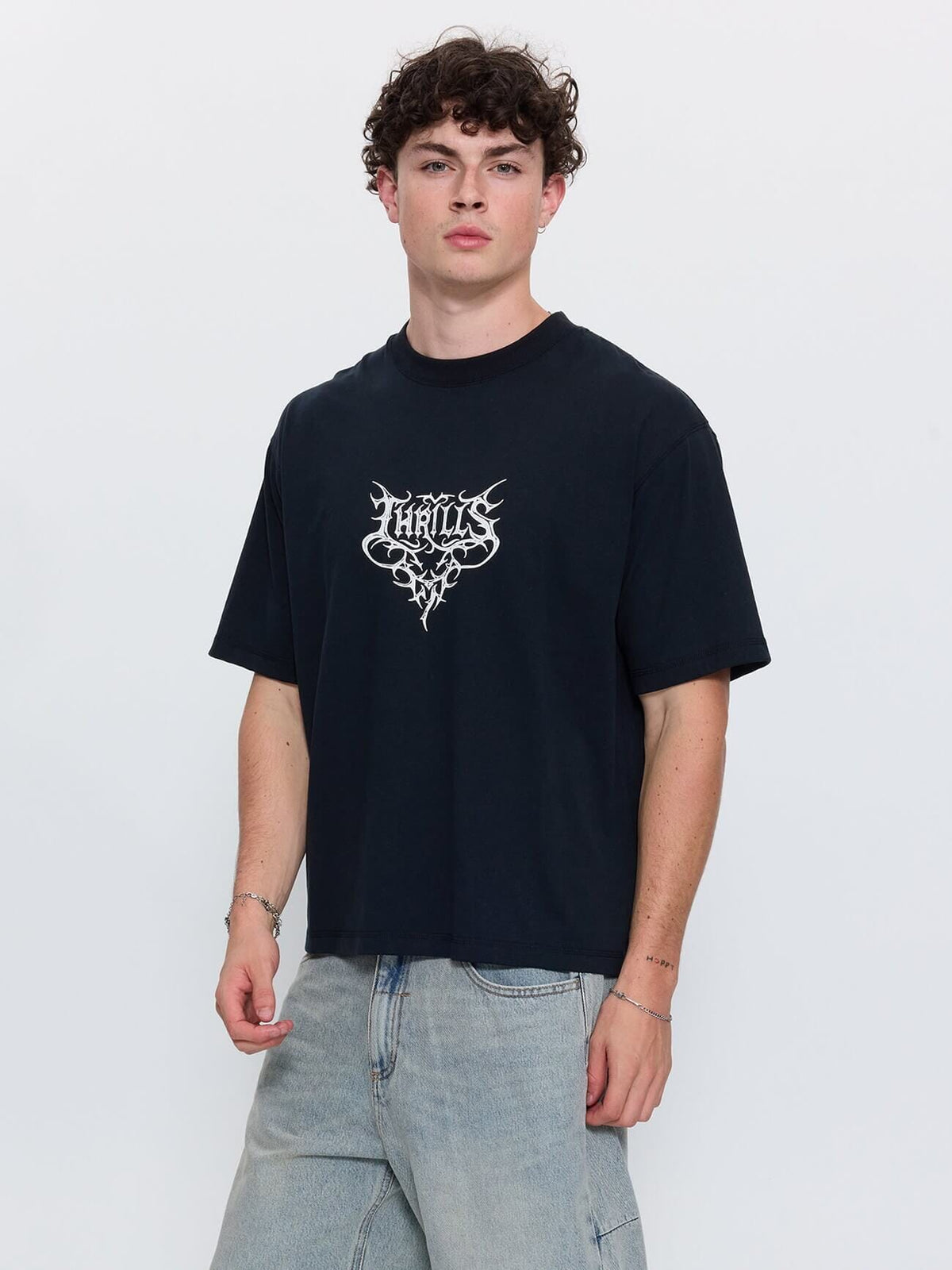 South of Heaven Box Crop Tee - Washed Black XS