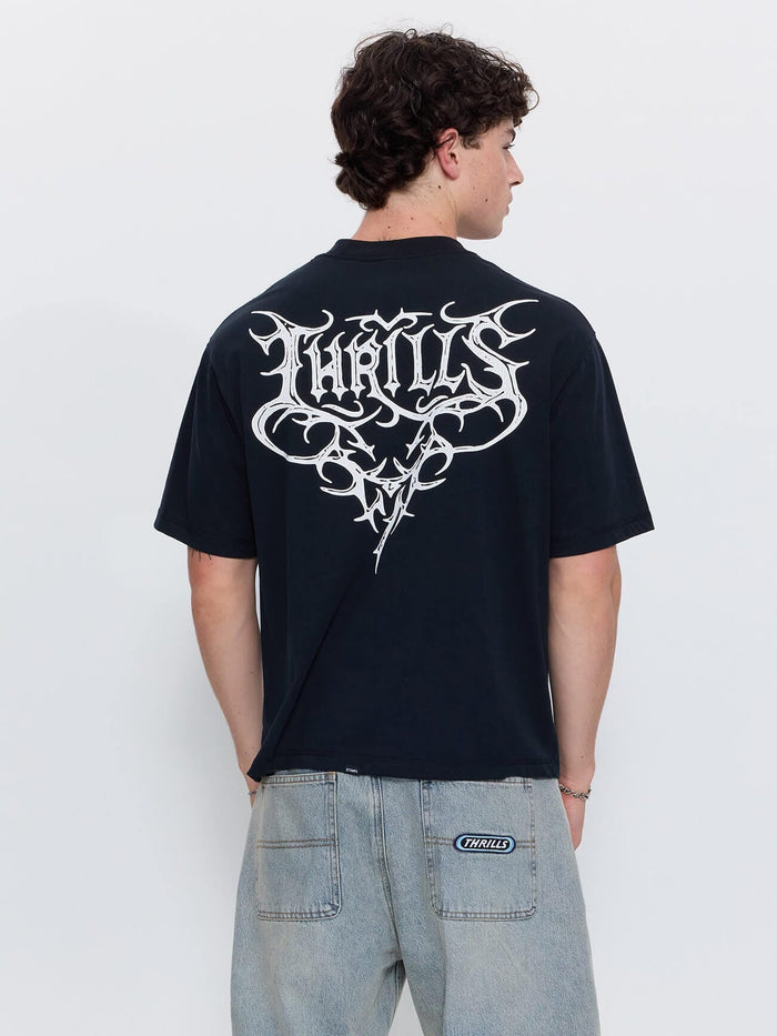 South of Heaven Box Crop Tee - Washed Black XS