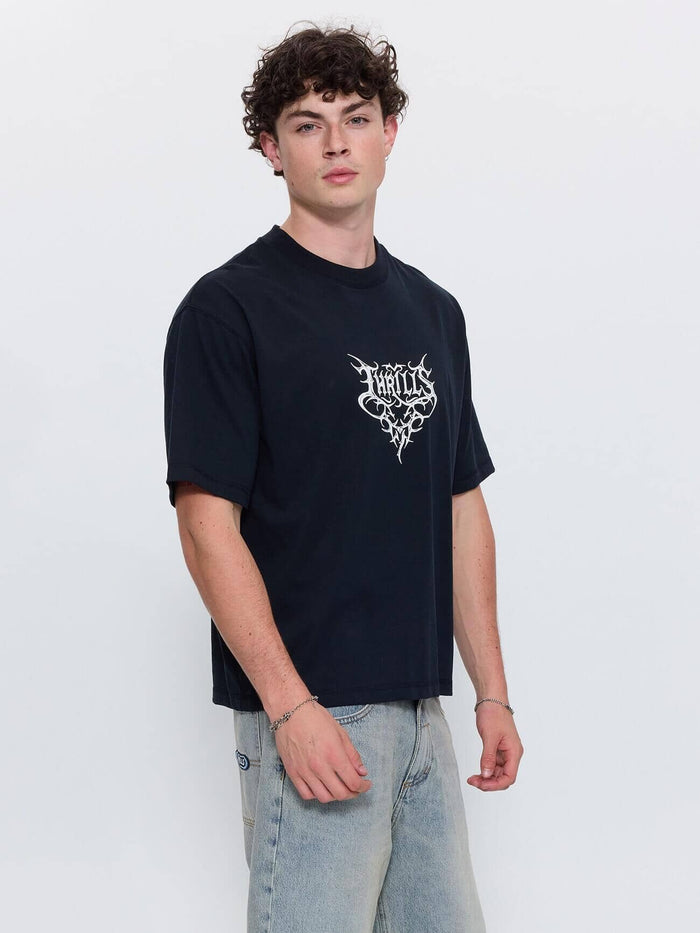 South of Heaven Box Crop Tee - Washed Black XS