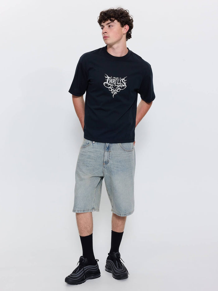 South of Heaven Box Crop Tee - Washed Black XS
