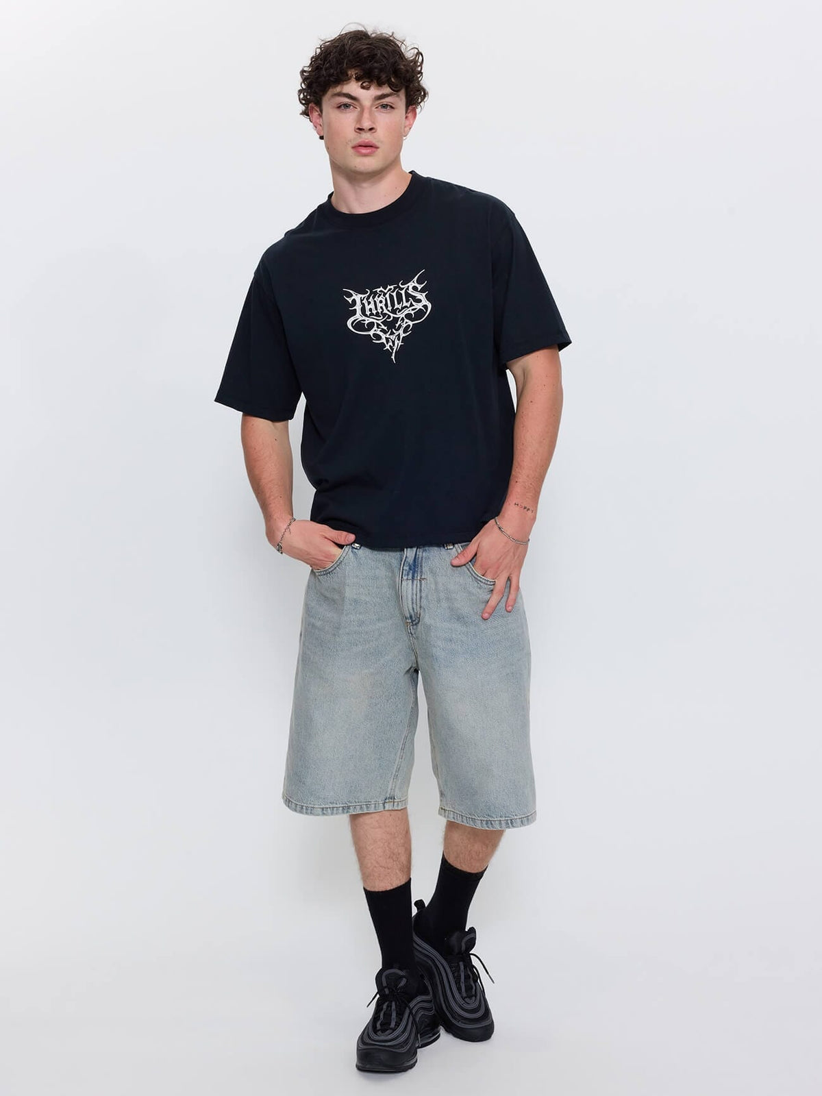 South of Heaven Box Crop Tee - Washed Black XS