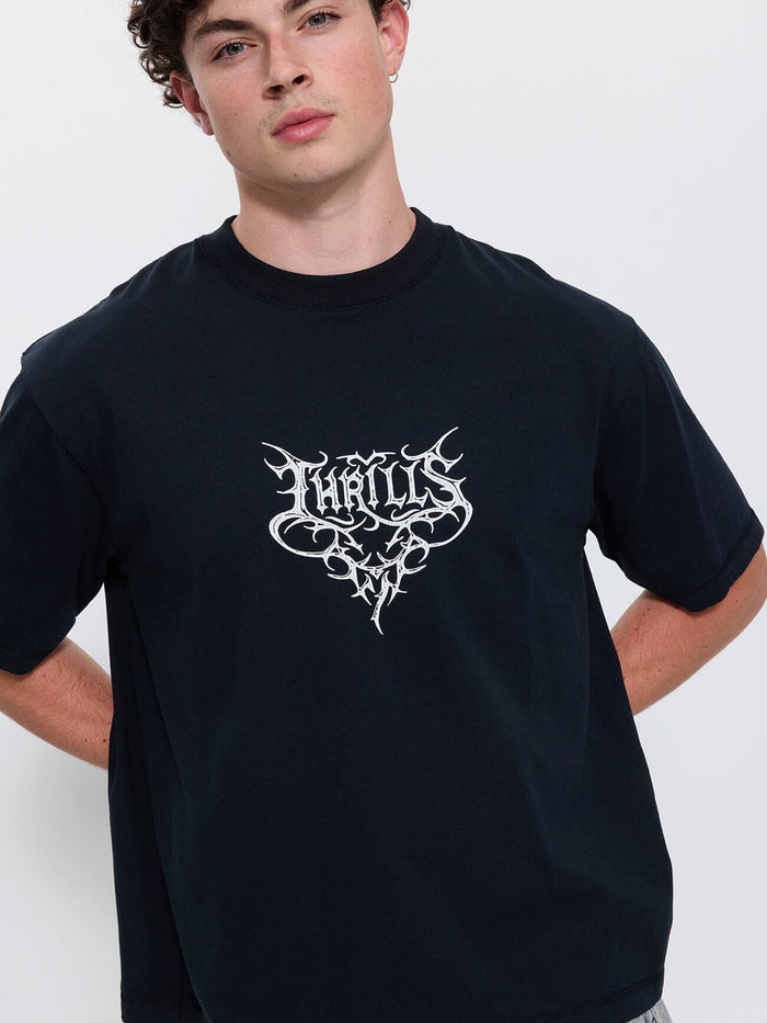 South of Heaven Box Crop Tee - Washed Black XS