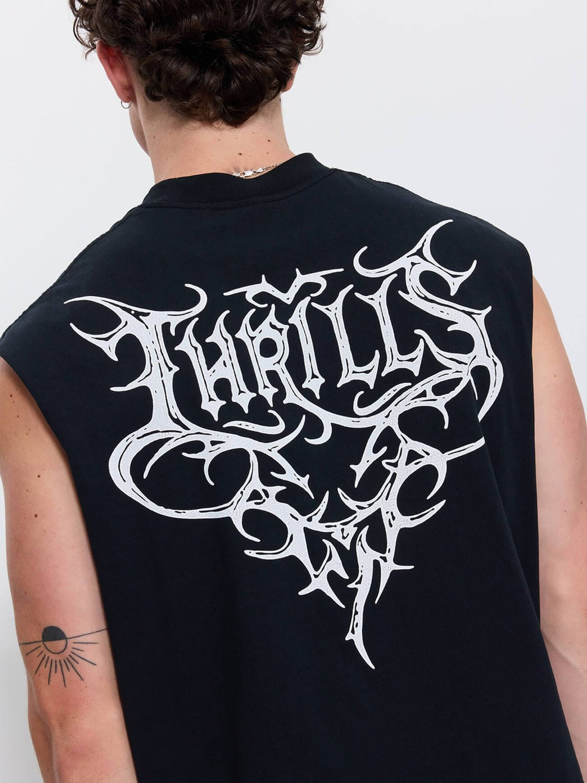 South of Heaven Box Crop Muscle Tee - Washed Black XS